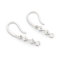 Ohrhaken 25 mm aus 925er Silber mit Verbinder und...