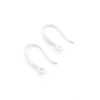 Ohrhaken 15,5 mm aus 925er Silber mit kornförmiger...