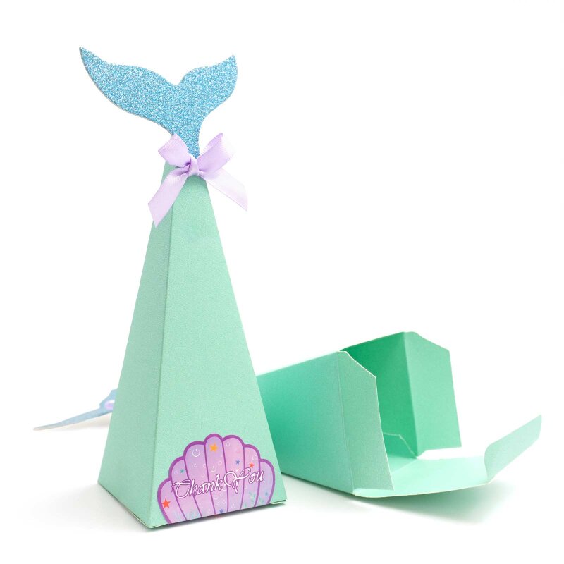 Faltschachtel Meerjungfrau 6 x 20 cm in Mintgrün 2 Stück