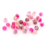 Crackle Achatperlen in Pink 6 mm 30 Stück