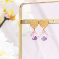 Blütenförmige Glasperlen 11 mm in Violett 20...