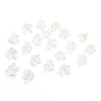 Blütenförmige Glasperlen 8 mm transparent mit...