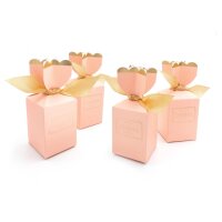 Geschenkboxen in Apricot mit Schleife...