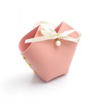 Geschenktasche aus Kunstleder 6 x 7  x 13 cm in Rosa
