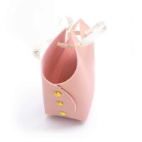 Geschenktasche aus Kunstleder 6 x 7  x 13 cm in Rosa