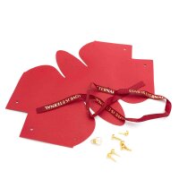 Geschenktasche aus Kunstleder 6 x 7 x 13 cm in Rot