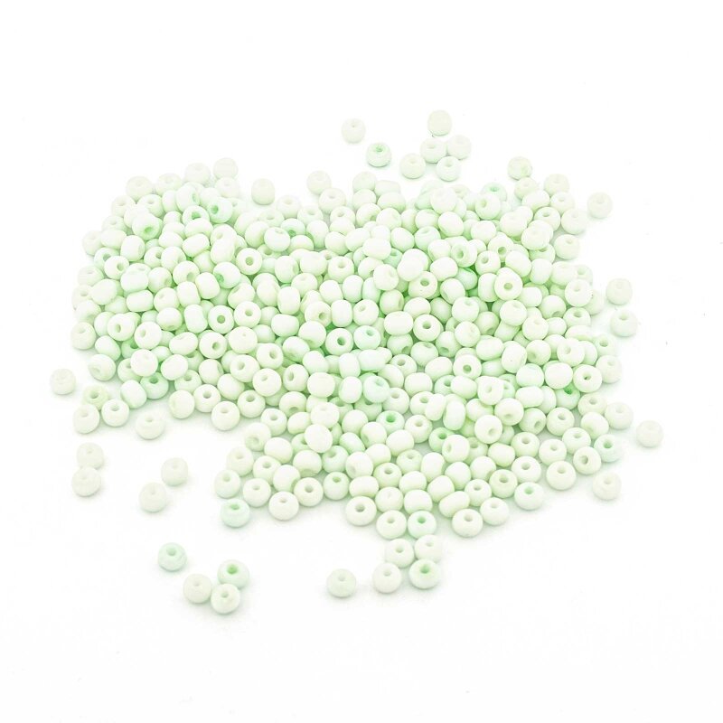 Rocailles Perlen 3 mm gefrostet in Mintgrün 10 Gramm