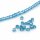 Rocailles Perlen blau mit Silberfolie 3 mm 20 Gramm