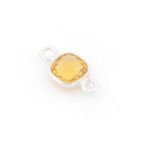 Verbinder aus 925 Silber -13 x 7 mm mit gerahmten Citrin