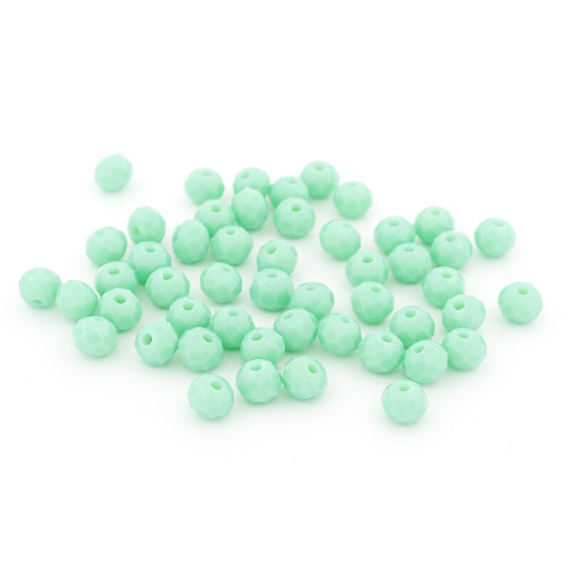 Glasschliffperlen in Mintgrün 6x5 mm 50 Stück
