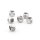 Handgefertigte Feinsilberperlen mit Blumen-Ornament – 2,5 x 3 mm, 6 Stück