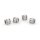 Handgefertigte Feinsilberperlen mit Punktornament – 4 x 4 mm, 4 Stück