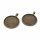 einfache Fassungen für 30 mm Cabochons in antik bronzefarben – 32 x 41 mm, 2 Stück