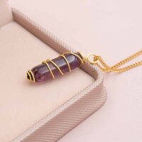 Doppelendiger Amethyst-Kristall 30 x 8 mm