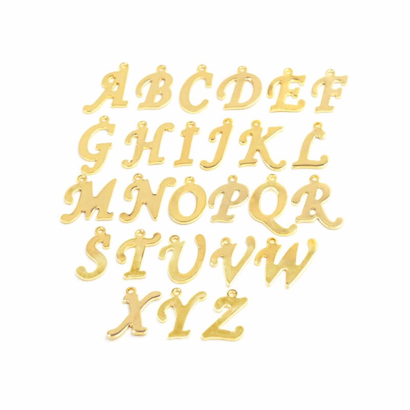 Anhänger Buchstabe aus Edelstahl in Goldfarben
