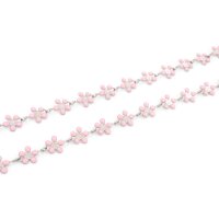 emaillierte Blumenkette aus 304 Edelstahl in Rosa 1 Meter