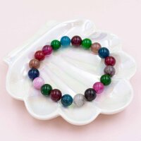 Runde Jade-Perlen in buntem Farbmix – 10 mm, 20...