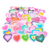 Sticker mit 50 psychedelischen Herzen