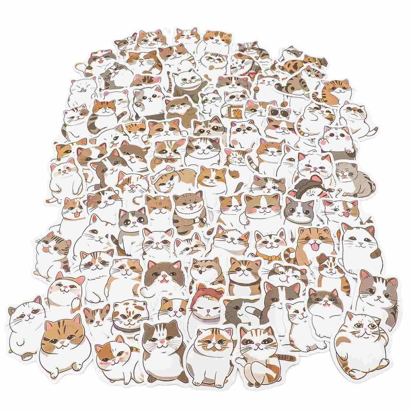 Stickerset mit 100 süßen Katzen