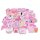 Stickerset mit 50 rosafarbenen Motiven