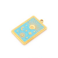 Tarotkarten-Anhänger aus 304 Edelstahl mit 18 k...