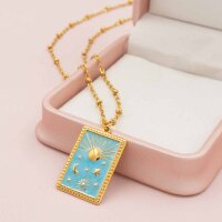 Tarotkarten-Anhänger aus 304 Edelstahl mit 18 k...
