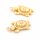 Schildkrötenanhänger aus Messing mit 18 k Goldbeschichtung 14,5 x 9 mm 2 Stück