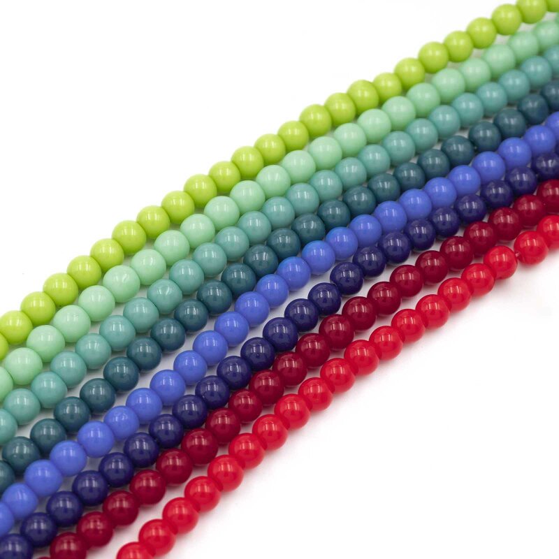 runde Glasperlen 4 mm in trendigen Farben 200 Stück