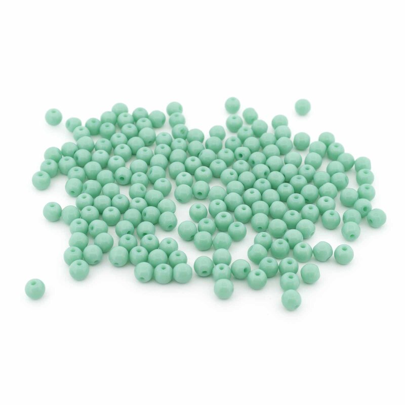 runde Glasperlen 4 mm in Mintpastell 200 Stück