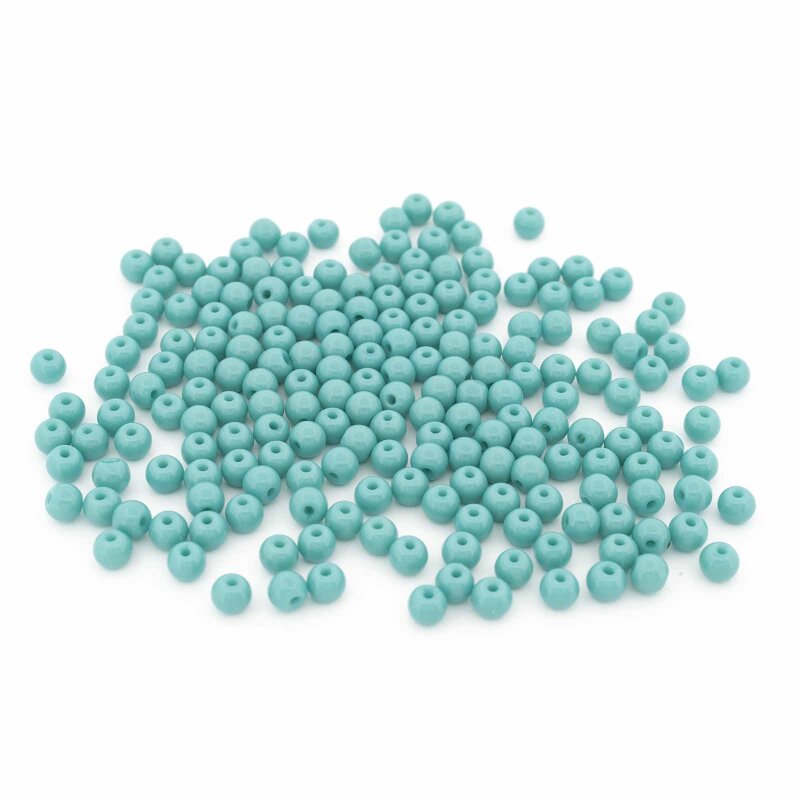 runde Glasperlen 4 mm in Gletschertürkis 200 Stück
