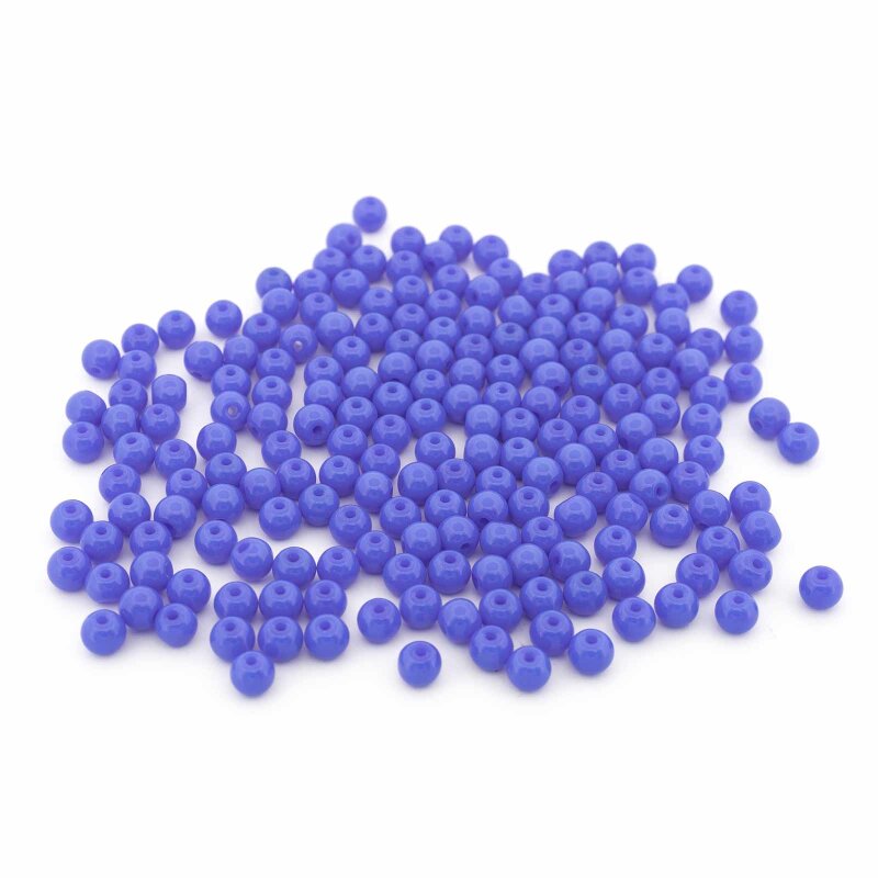 runde Glasperlen 4 mm in Kornblumenblau 200 Stück