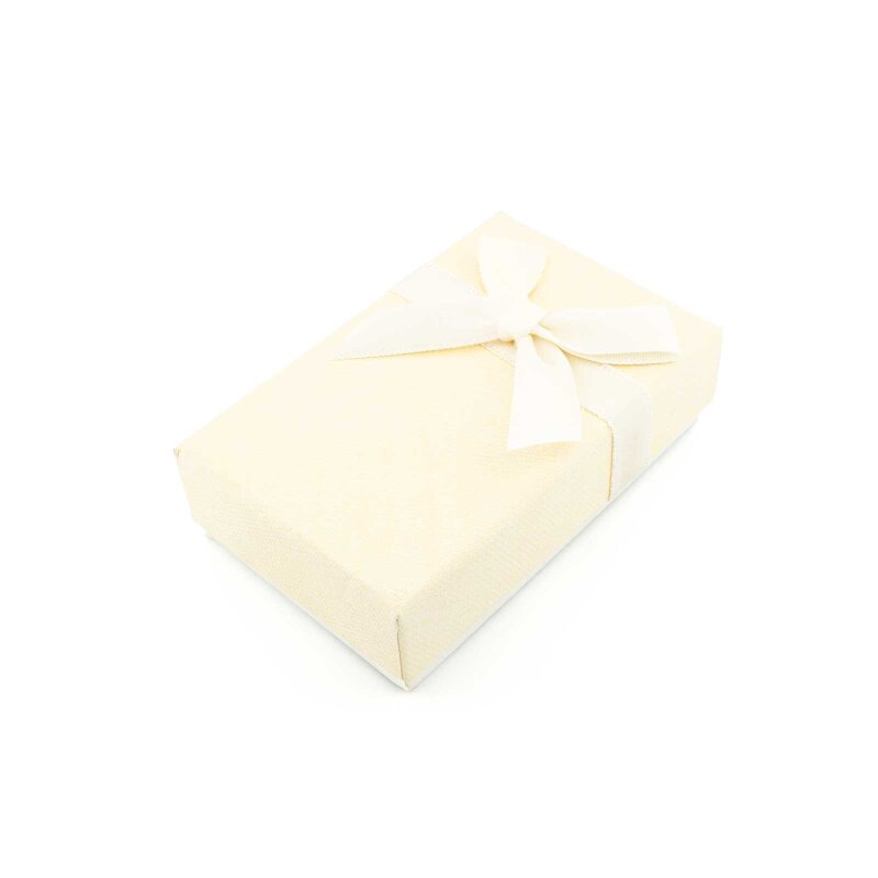 Geschenkbox in Cremeweiß mit Schleife 8 x 5 cm