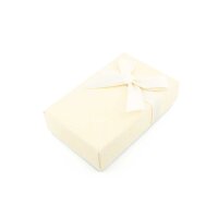 Geschenkbox in Cremeweiß mit Schleife 8 x 5 cm