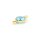 Verbinder mit facettiertem Quarz in Azur aus 925 Silber goldfarben -13 x 7,5 mm