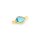 Verbinder mit facettiertem Quarz in Azur aus 925 Silber goldfarben -13 x 7,5 mm