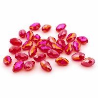 Glasschliffperlen in Tropfenform in Rot 8 x12 mm 30...