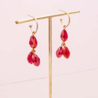 Glasschliffperlen in Tropfenform in Rot 8 x12 mm 30...