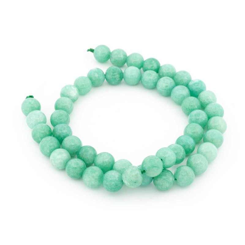 gefärbte Jadeperlen 8 mm Amazonitfarben 1 Strang 36 cm | ca. 45 Perlen