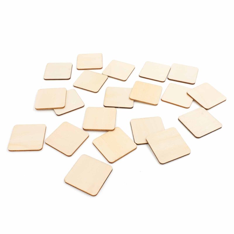 Plättchen aus Holz als Quadrat 40 mm 20 Stück