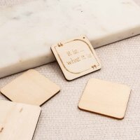 Plättchen aus Holz als Quadrat 40 mm 20 Stück