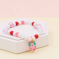 Emaillierte Lampworkperle Erdbeere in Rosa 1 Stück