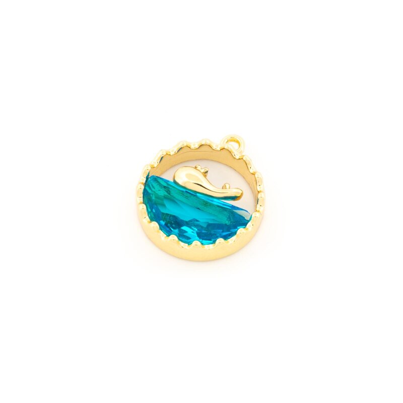 Wal-Anhänger aus Messing mit 14K Goldbeschichtung 16 mm