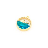 Wal-Anhänger aus Messing mit 14K Goldbeschichtung 16 mm