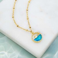 Wal-Anhänger aus Messing mit 14K Goldbeschichtung 16 mm