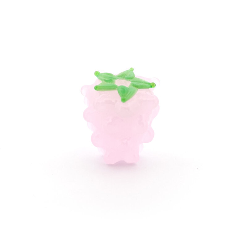 Rosa Lampwork-Perle in Beerenform 15 x 12 mm 1 Stück