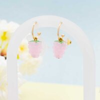 Rosa Lampwork-Perle in Beerenform 15 x 12 mm 1 Stück