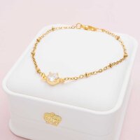 Messingverbinder mit Zirkonia und 18k Beschichtung 14 mm...