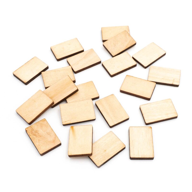Plättchen aus Holz als Rechteck 30 x 20 mm 20 Stück