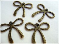 4 Anhänger Schleife in antik Bronze