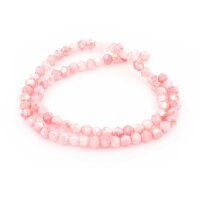 Facettierte Glasperlen in Rosa 4 mm mit Holoeffekt 1 Strang